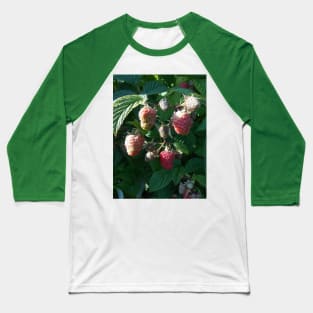 Raspberry Close Up Nature Photography Pacific Northwest Baseball T-Shirt